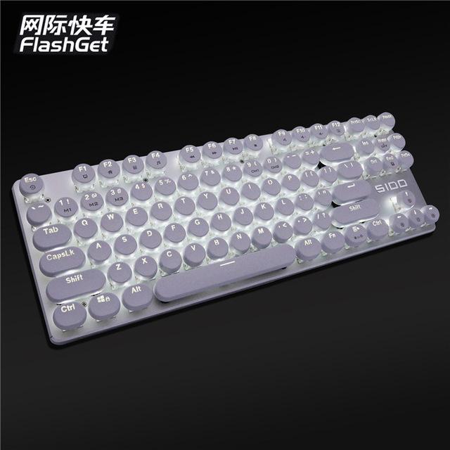 S100 Gaming Mechanical Keyboard Anti-ghosting Blue Red Black Brown Switch Backlit LED wired Retro Round keycap Russian stickers