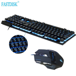 Gaming Keyboard Floating LED Backlit with Gaming Mouse