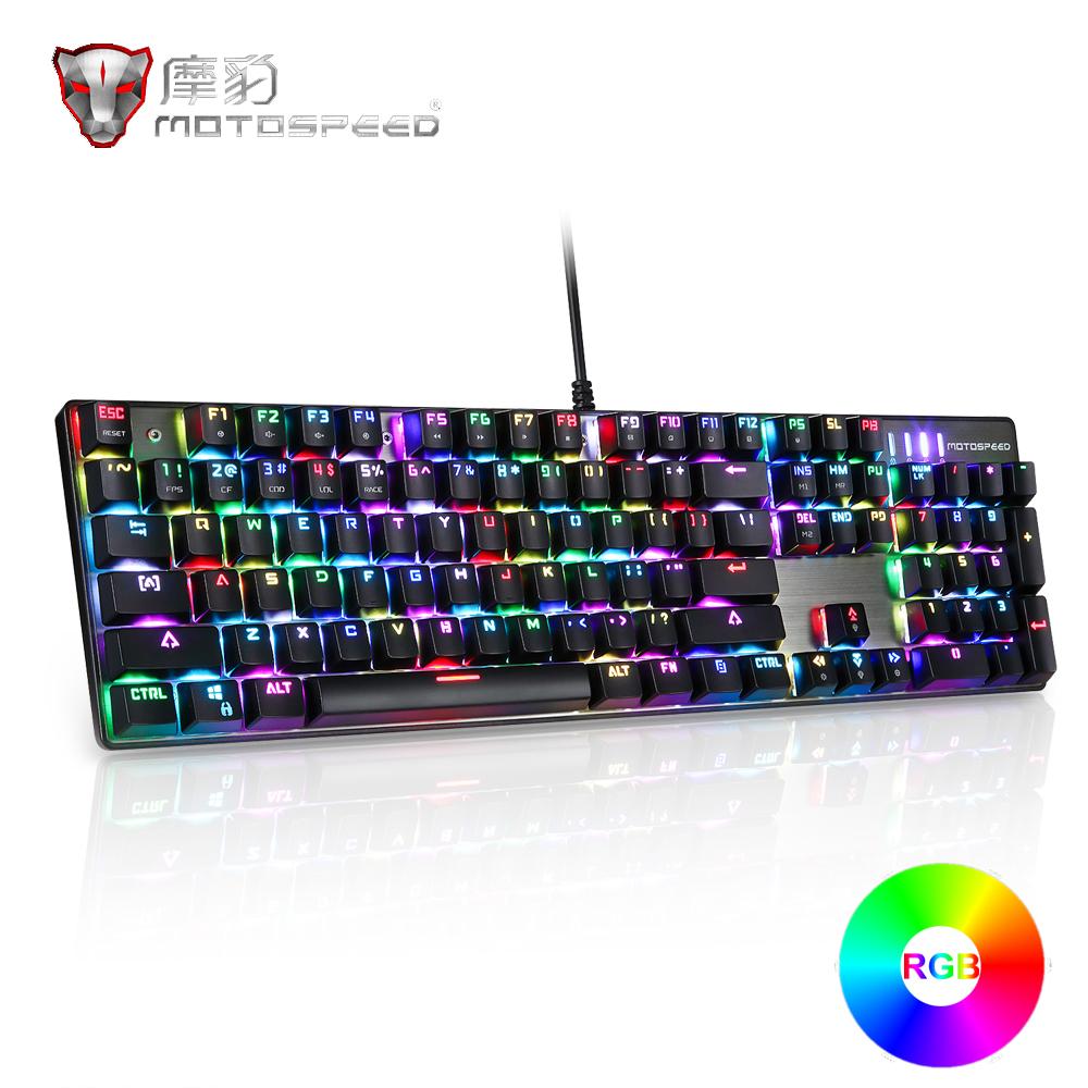 MOTOSPEED Gaming Keyboard USB Keyboards RGB LED Backlit