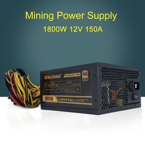 6 GPU Miner Case 1800W Ethereum Miner Power Supply